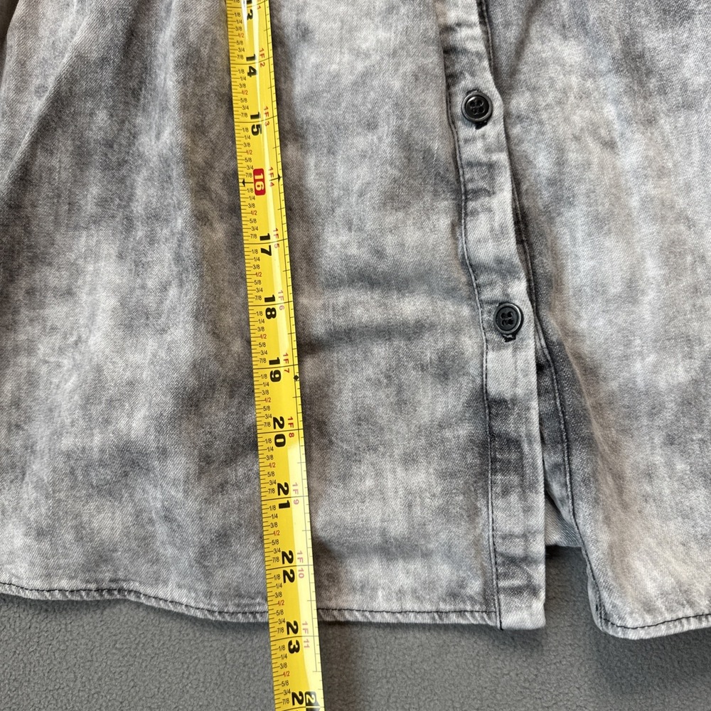 Isabel Marant Étoile Idety Ruffle Denim Cotton Long Sleeve Shirt Gray Women's 38 - Picture 13 of 14